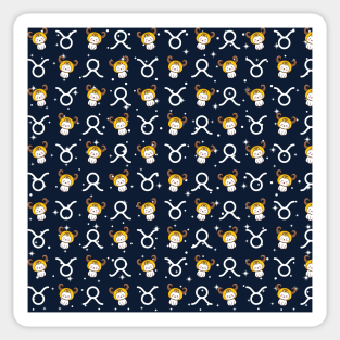 Taurus Zodiac Cat Pattern Sticker